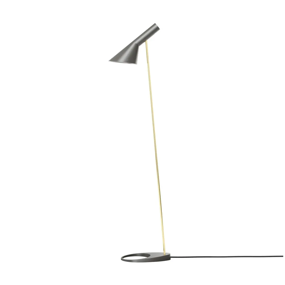 Stehlampe AJ warmes Grau mit Messing