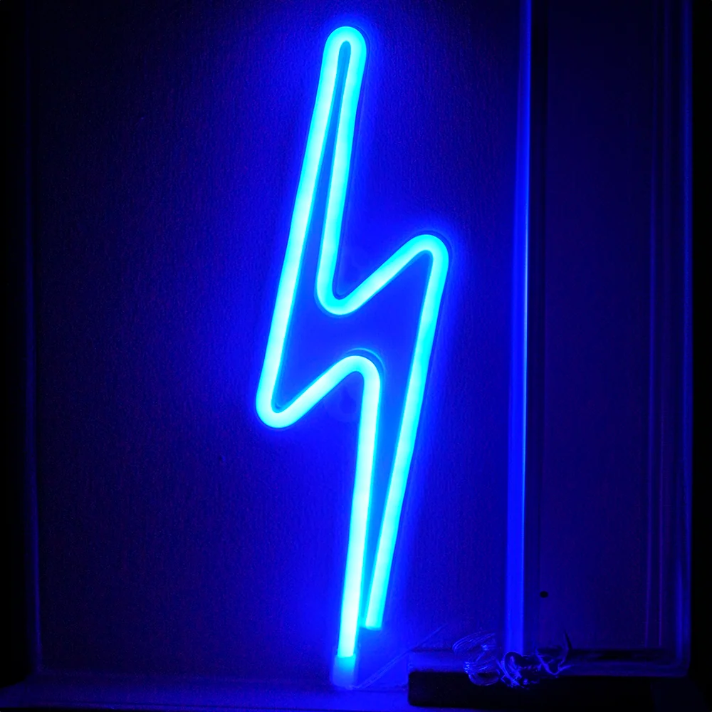 Blitzförmige LED-Lampe, blau