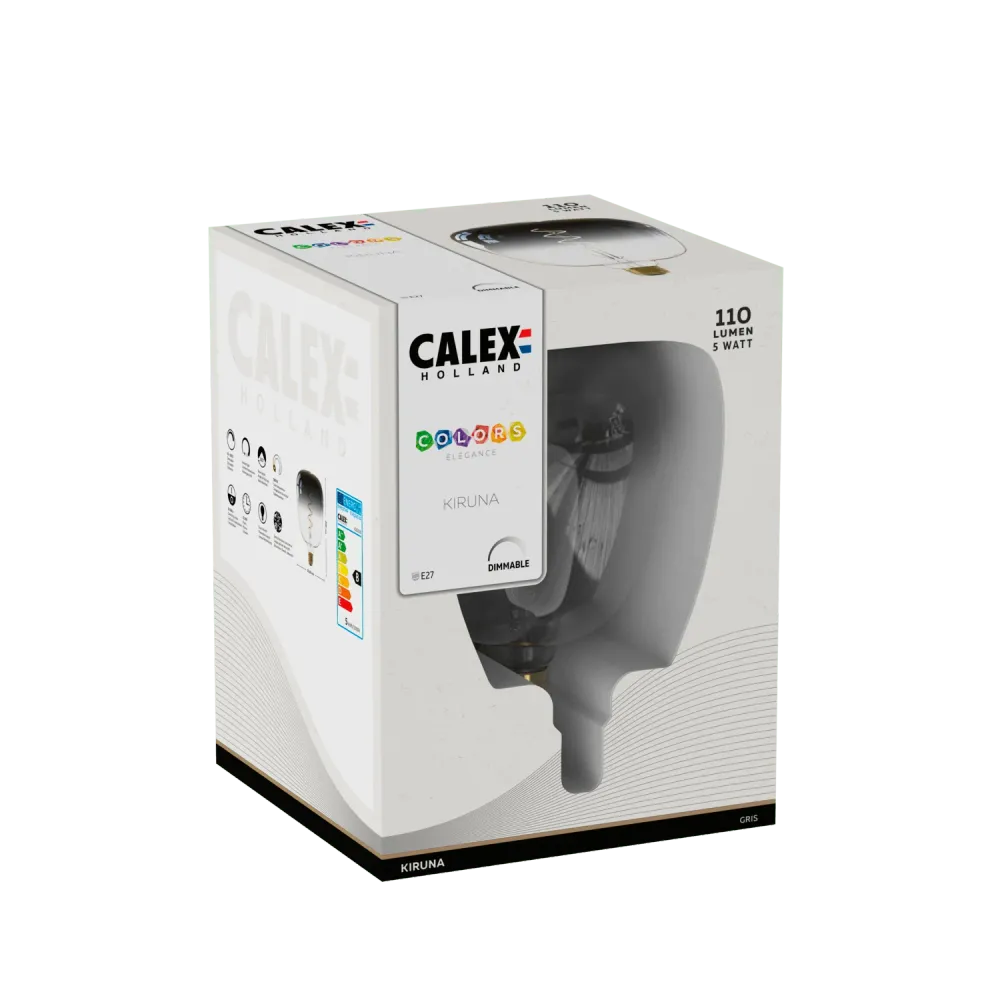 Calex Kiruna Gris LED-Lampe - E27 - 5W - Dimmbar MDRLED
