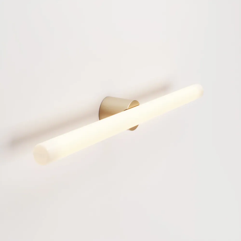 Wand- oder Deckenleuchte aus Metall mit linearer LED-Lampe S14d – Satiniert Bronze