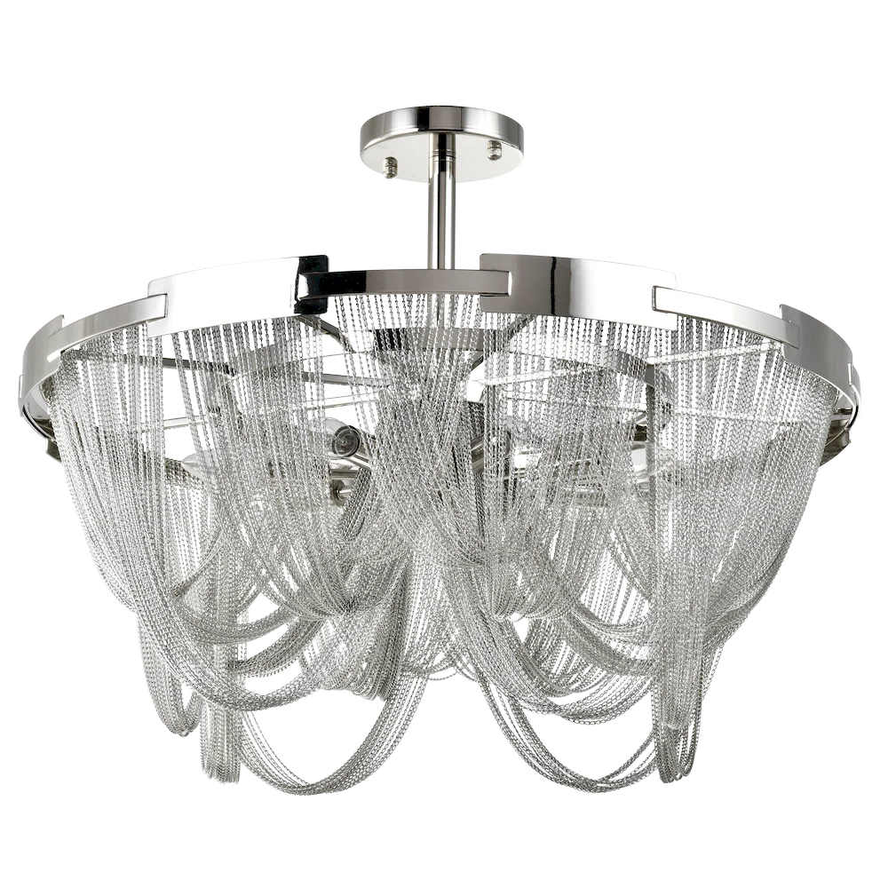 Deckenleuchte CosmoLight Roma 8L, Nickel, Ø 80 cm