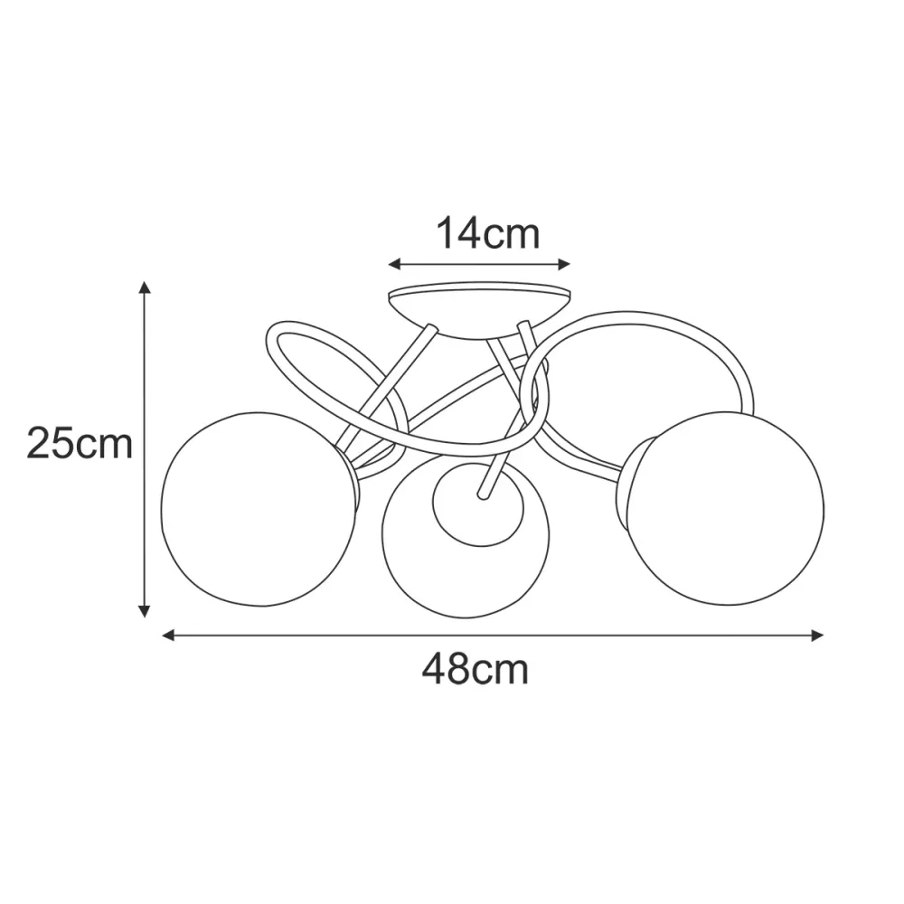 Kaja Nela 3L Deckenleuchte E14 H 25,0cm