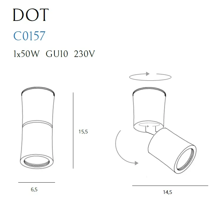 Maxlight Dot 1L Deckenstrahler GU10, D 6,5 cm