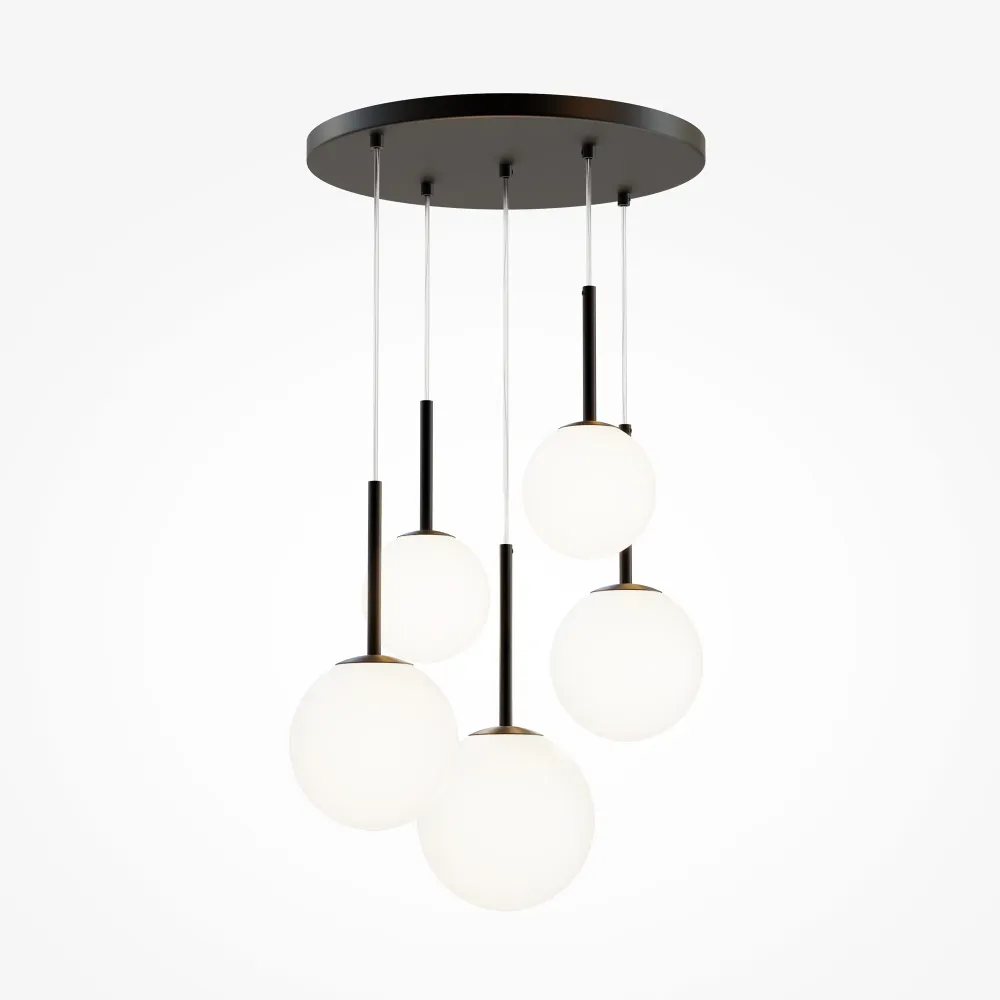 Maytoni Basic Form 5L Pendelleuchte, schwarz E14 D 45cm