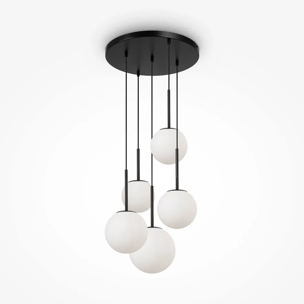 Maytoni Basic Form 5L Pendelleuchte, schwarz E14 D 45cm