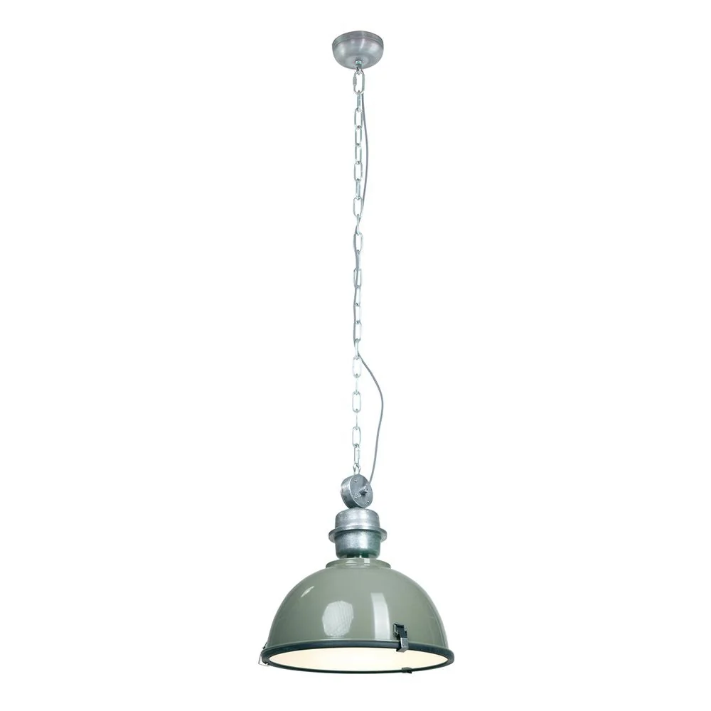 Steinhauer Buckle 1L Pendelleuchte grün E27, D 42cm