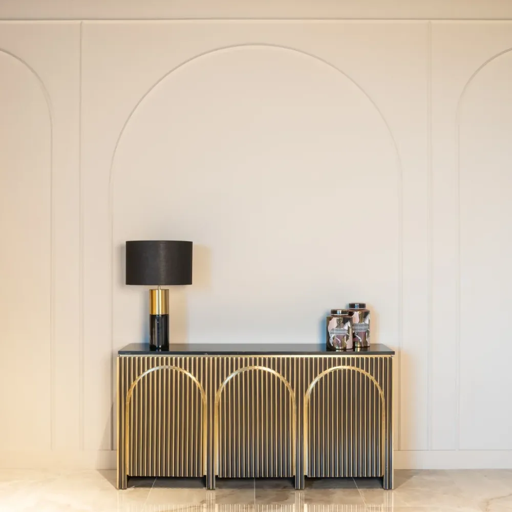 Kommode LES ARCS Marmor mit Messing