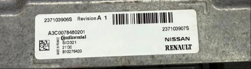 Original Files Opel Movano B Continental SID321 A3C0078480201 237103906S . HW 237103907S Software upgrade 23710374V Ver.SW...