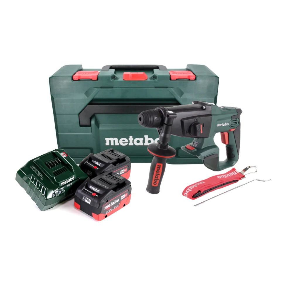 Metabo KHA 18 LTX Akku-Kombihammer 18 V mit 2,2 J Schlagenergie, SDS-plus, 2 Akkus à 5,5 Ah, Ladegerät ASC 55 AIR COOLED u...